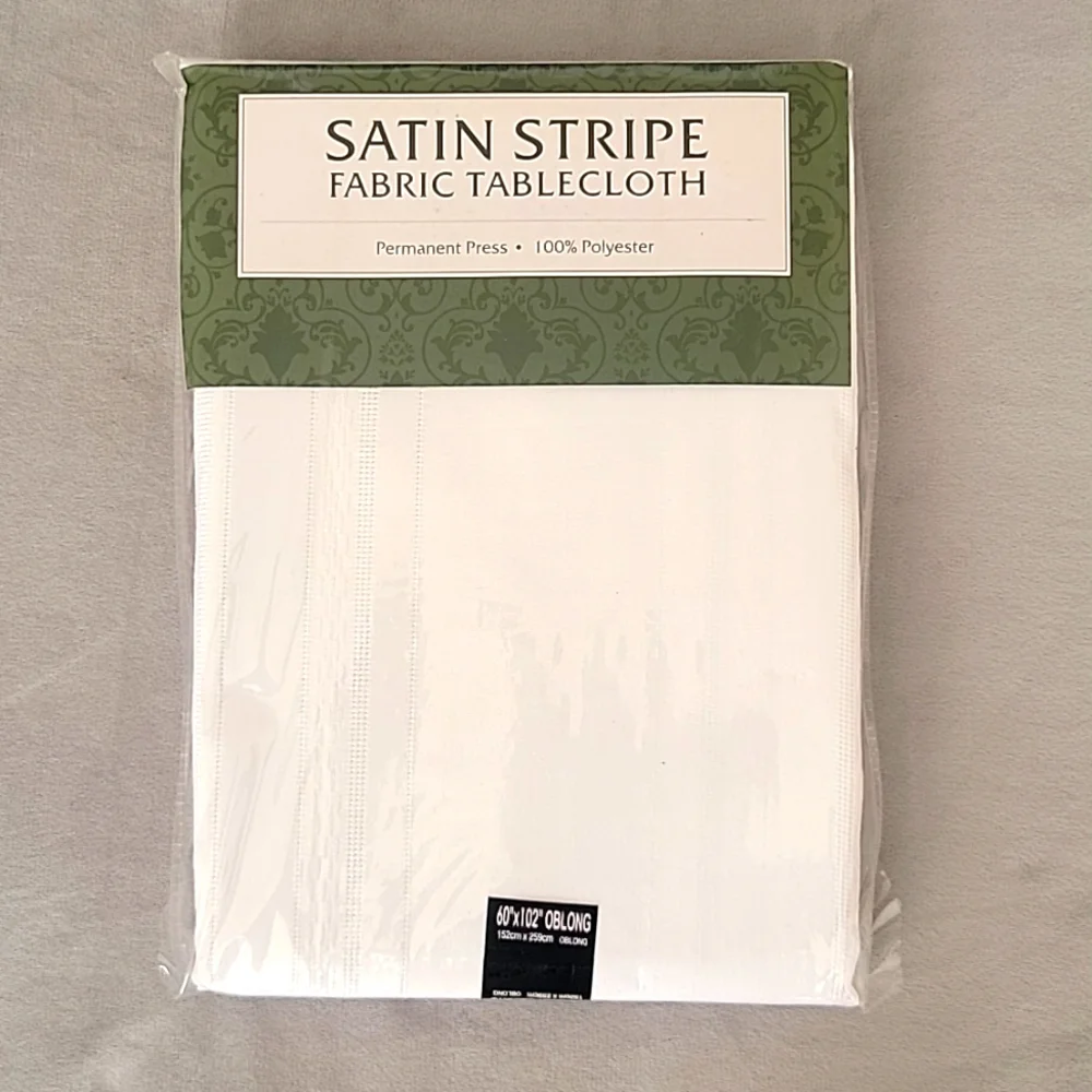 Satin Stripe Fabric Tablecloth, 60